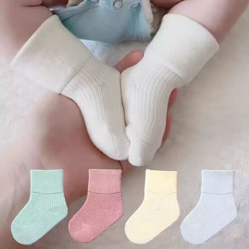 宝宝袜子春秋纯棉春季一岁1中筒女宝宝2儿童潮ins3男童6个月不勒