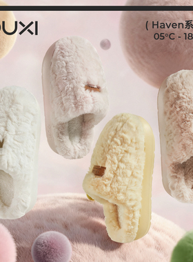 朴西朵朵绒情侣毛绒棉拖鞋女士秋冬保暖防滑加绒居家室内毛毛拖鞋