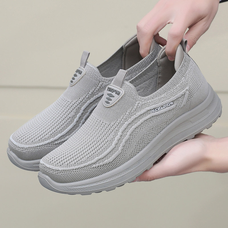 春秋季男单鞋老北京布鞋休闲鞋男中老年一脚蹬爸爸鞋网面透气男鞋,流行男鞋,健步鞋,淘宝优惠券,粉丝福利购,淘宝优惠卷