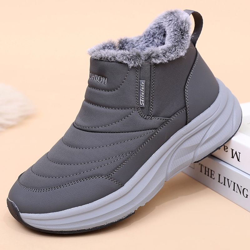 老北京布鞋冬季加绒保暖高帮中老年爸爸大棉鞋厚底防水防滑雪地靴