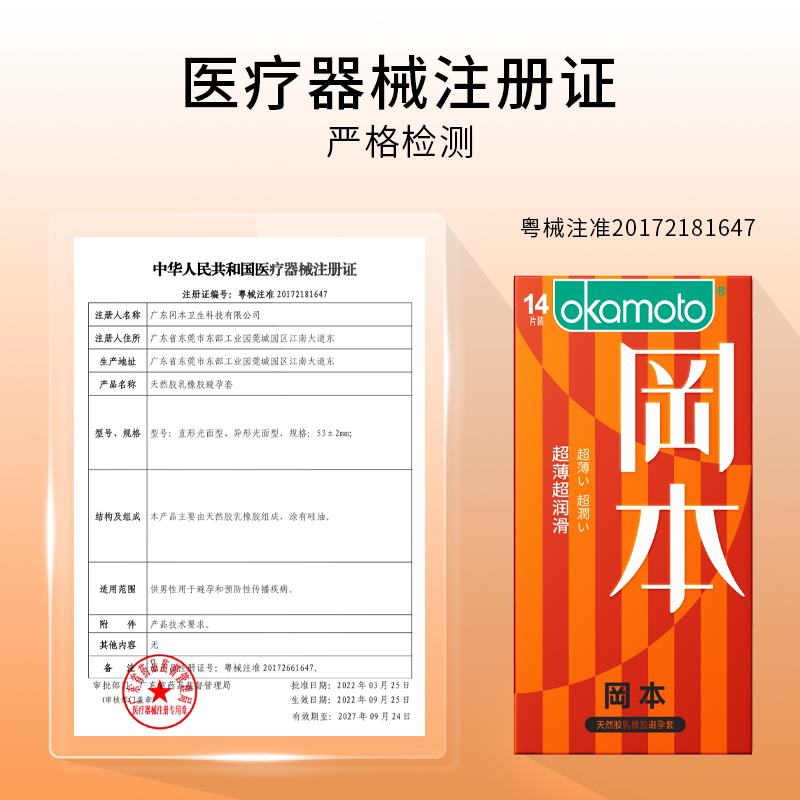 【热卖】冈本官方正品超薄超润滑避孕套旗舰店正品男