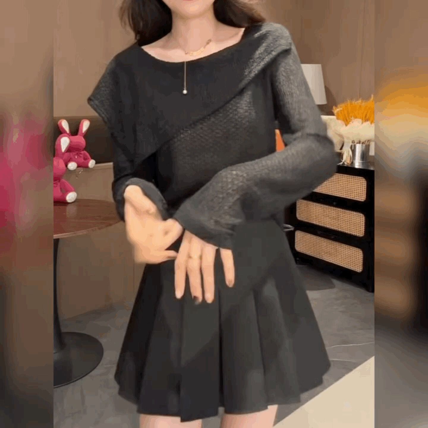 斗篷肩长袖蕾丝T恤小衫女设计感洋气小众显瘦打底衫法式圆领上衣