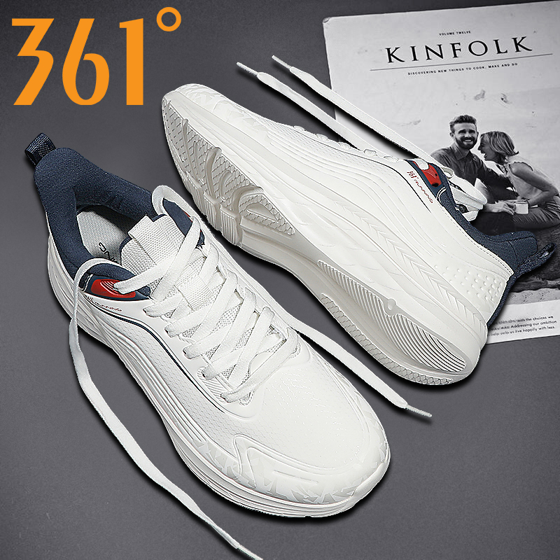 361男鞋中帮防滑秋季室内健身鞋白色休闲跑步鞋青少年软底运动鞋