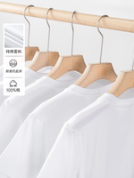 (Buy one get one free) Men's and women's short-sleeved pure cotton T-shirts with a base layer, paired with summer loose half-sleeved T-shirts in solid colors thumbnail 7