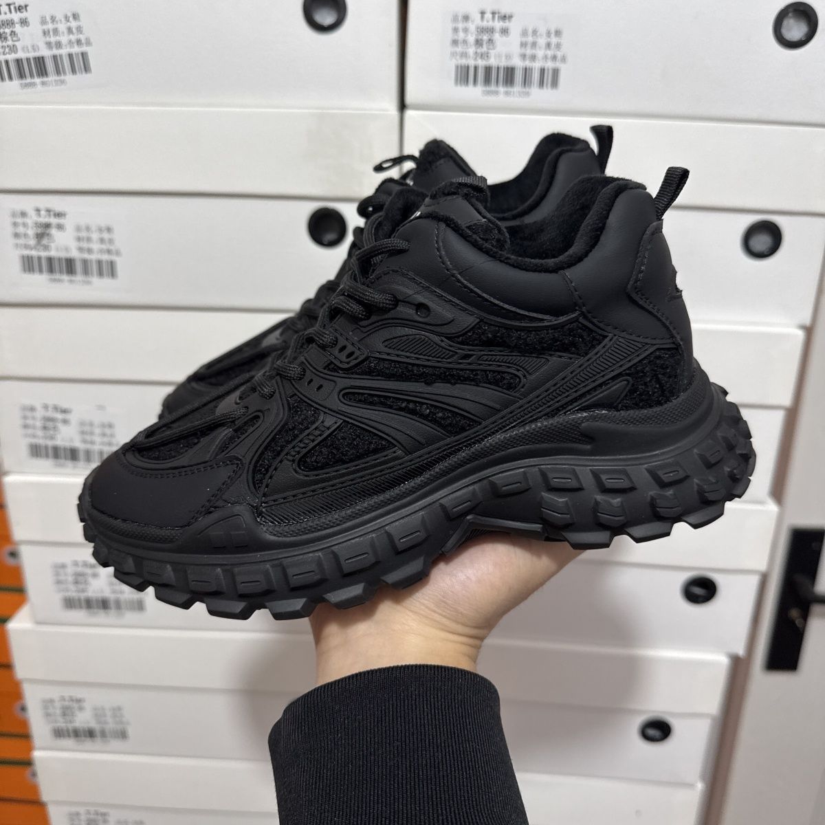 品牌撤柜加厚绒真皮老爹鞋