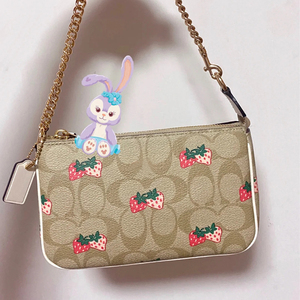 草莓麻将包包2023新款潮时尚百搭链条小方包单肩斜挎包法棍腋下包