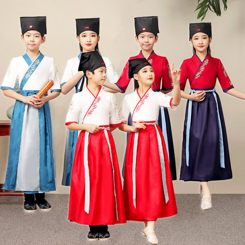 开笔礼服装古装短袖汉服国学服
