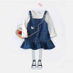 宝宝牛仔背带裙