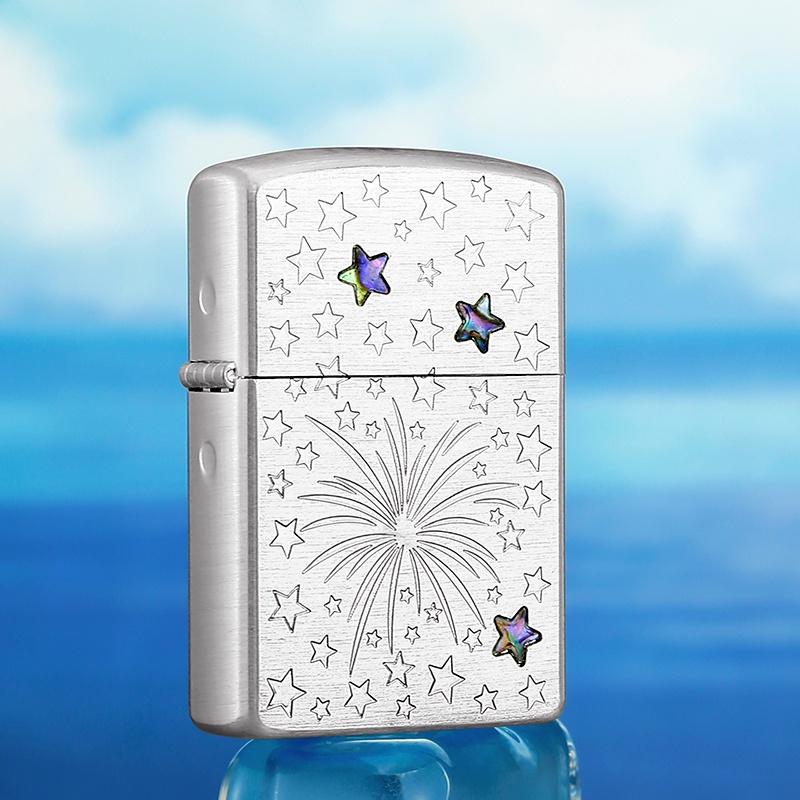 佐罗二代煤油打火机彩贝满天星镀银防风创意时尚潮生日礼物送男友