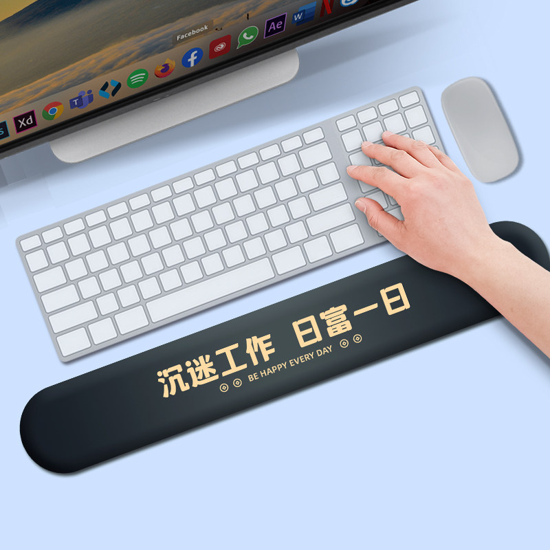 创意文字键盘手托记忆棉3D个性手掌枕鼠标垫护腕硅胶小清新可定制