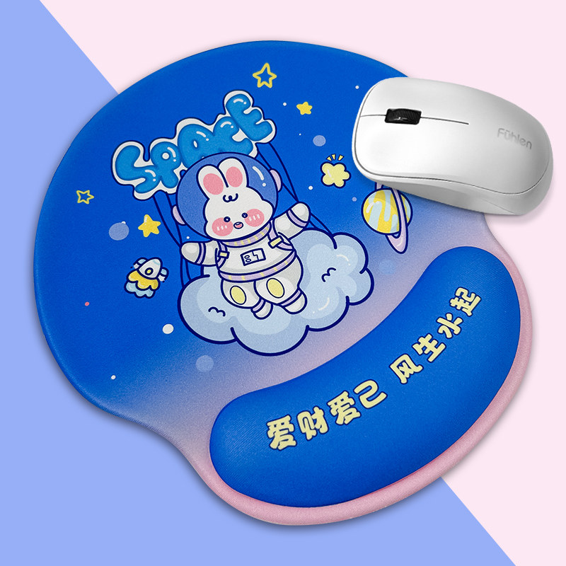 创意航空兔鼠标垫护腕硅胶女生可爱二次元办公键盘手托卡通高颜值