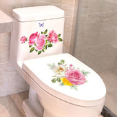 卫生间厕所马桶盖贴画装 饰浴室贴花自粘防水贴翻新墙贴纸遮挡创意