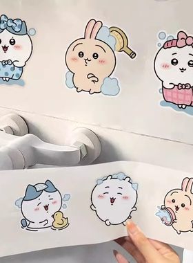 chiikawa浴室装饰墙贴画卫生间厕所瓷砖贴纸遮丑补洞防水自粘壁纸