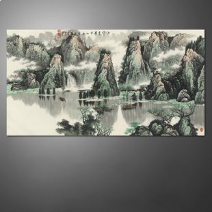 白雪石桂林漓江山水画国画客厅装饰画沙发背景墙挂画水墨微喷画心