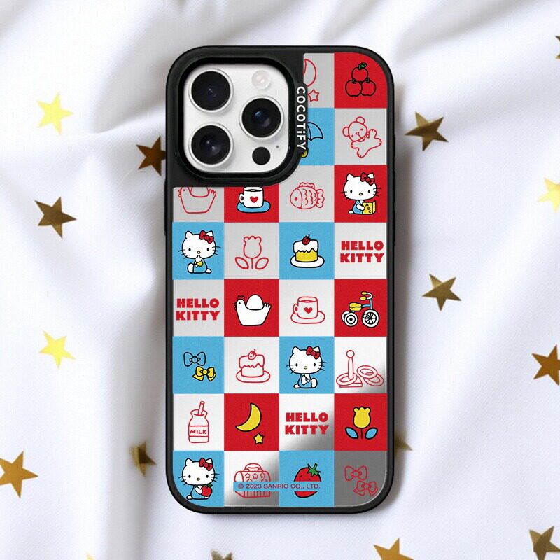 ins少女可爱镜面HelloKitty猫15适用苹果16ProMax手机壳iPhone case16全包12新款14Pr