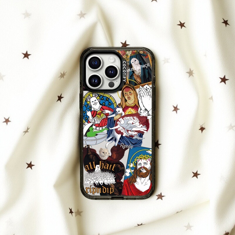 Ripndip联名潮牌猫15适用16pro苹果16ProMax手机壳iPhone16全包12软14Promax防摔保护套13透明CASE男情侣款