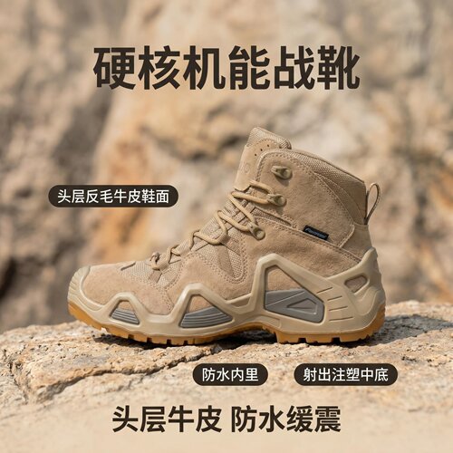 外贸原单男鞋户外登山鞋男款高帮防水轻便沙漠靴女爬山鞋
