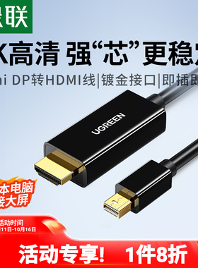绿联miniDP转HDMI高清线迷你pd转换器4K笔记本雷电接口MD101/108