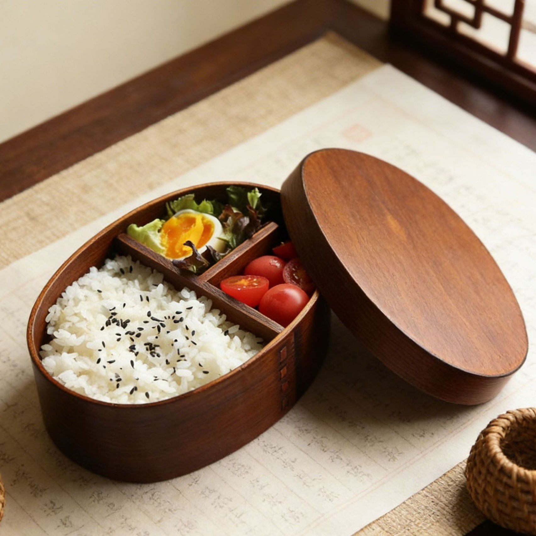 日式便当盒木质饭盒寿司水果餐盒简约创意实木餐具户外野餐家用