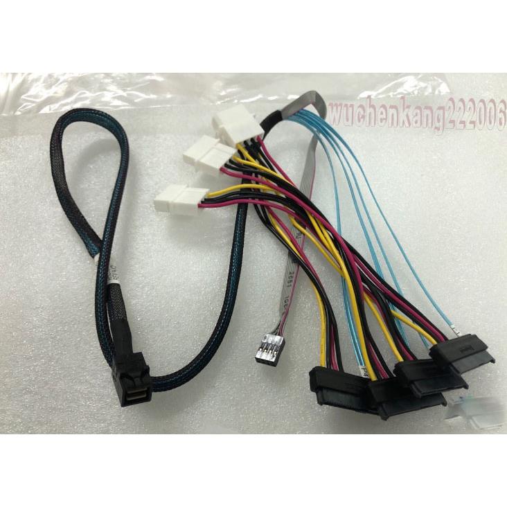 原装12G Mini SAS SFF 8643转8482一托四硬盘数据线一分四SATA