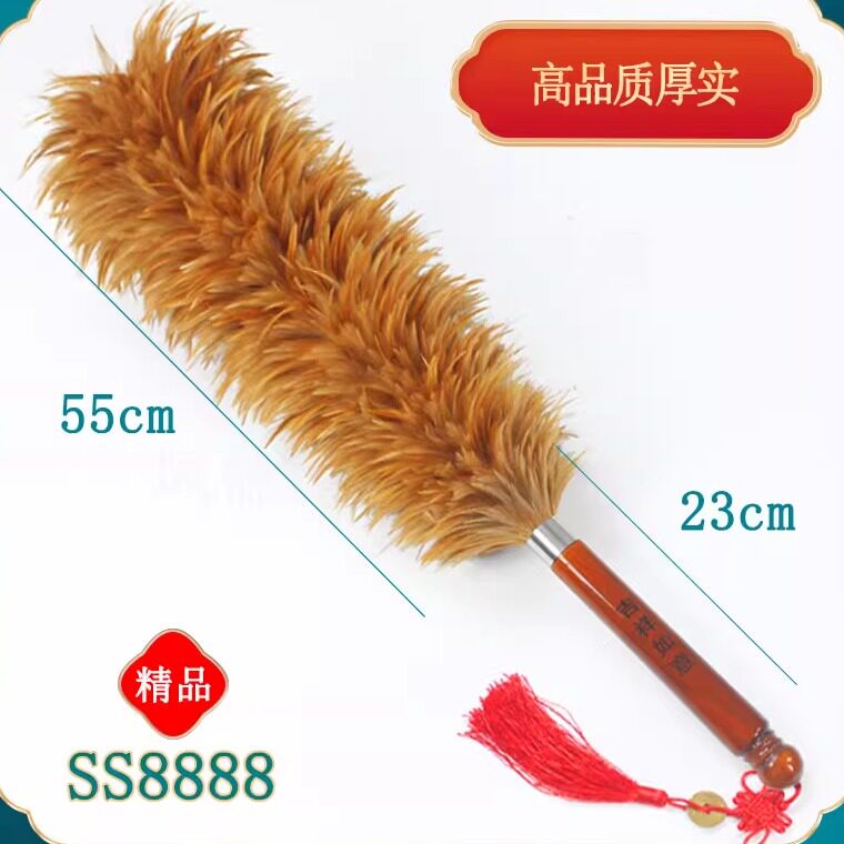 精品正真鸡毛掸子加厚不掉毛纯手工穿线除尘扫灰家用车用防静电