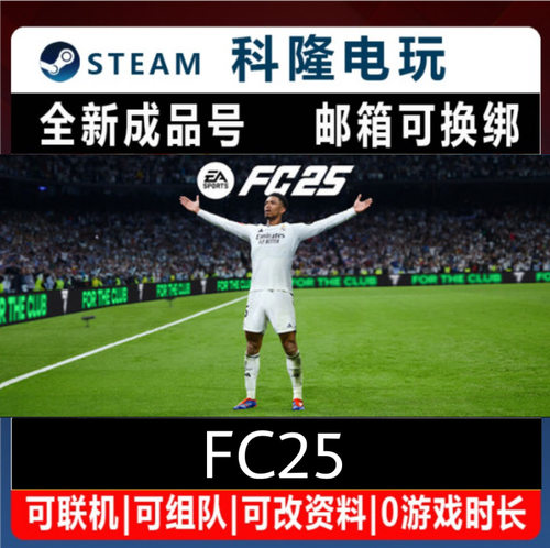 Steam正版游戏 FC25 全新成品号 可改绑自动发货