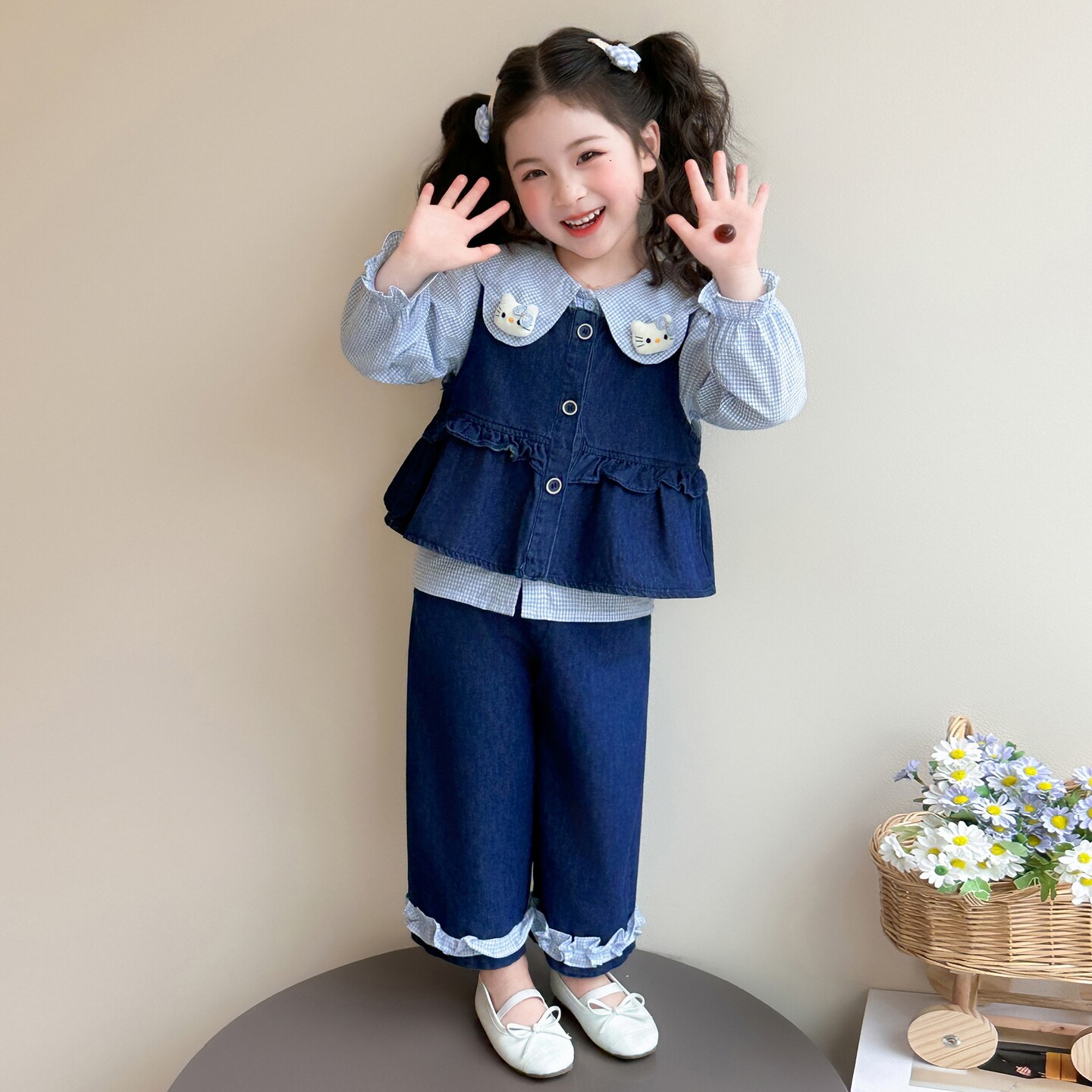 2026新款女童牛仔三件套春秋潮品