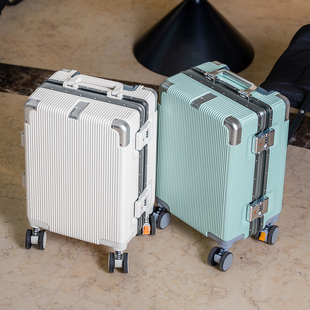 新款多功能双封闭内衬行李箱男女16寸拉杆杯架密码旅行小登机箱24