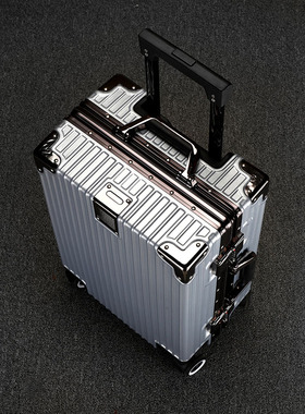 银灰色箱子拉杆行李箱结实耐用24加厚铝框大容量密码铝合金超大28