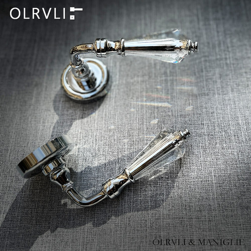 olrvli黄铜水晶欧式法式静音门锁