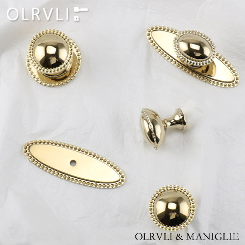 olrvli单孔橱柜法式复古圆形拉手