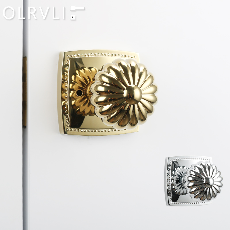 olrvli金色静音南瓜锁轻奢双开门锁浴室法式美式球形卫浴复古门锁