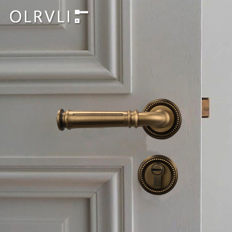 olrvli门锁法式复古古铜色静音