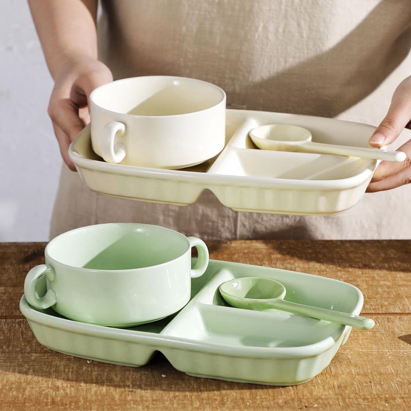 分格盘早餐分餐盘儿童陶瓷餐具