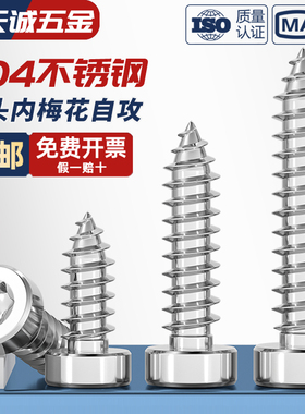 304不锈钢薄圆柱头内梅花杯头自攻尖尾螺丝ST2M2.3M2.6M3M4M5M6mm