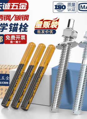 国标304/316不锈钢化学锚栓化学膨胀螺栓倒锥化学螺丝M8M10M12M16