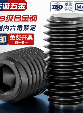 12.9级平端内六角紧定螺丝机米顶丝无头止付螺钉M3M4M5M6M8M10M12