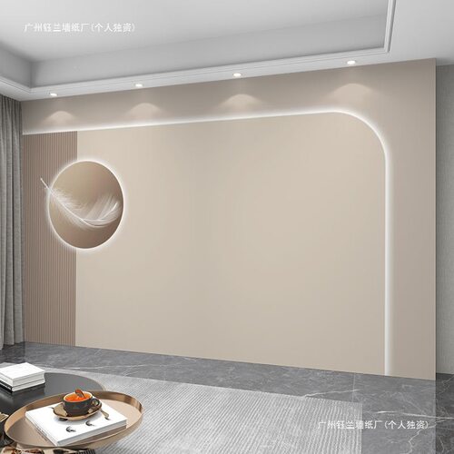 墙纸3d立体法式简约轻奢电视背景墙壁纸客厅壁布装饰墙布壁画丝绸