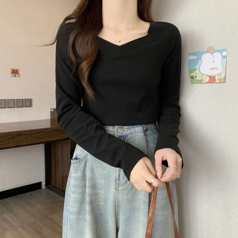德绒保暖长袖T恤秋冬辣妹内搭显瘦修身女漂亮出片衣服打底衫上衣