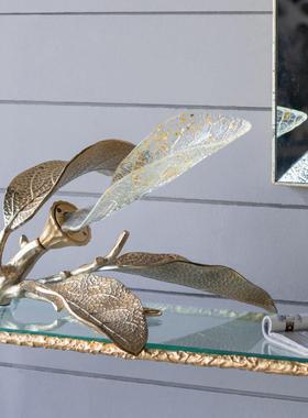 印度进口铝制琉金玻璃叶子灯