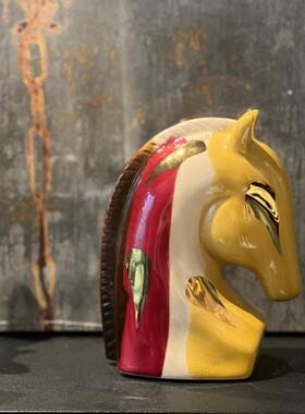 ABHOUSE出口美国描金马陶瓷系列窑变冰裂纹瓷器摆件客厅玄关装饰