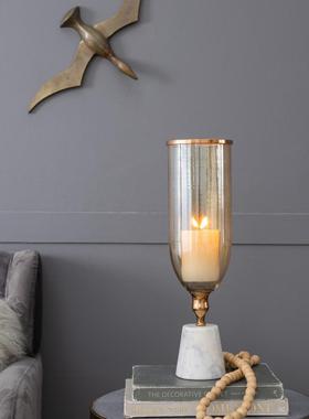 印度进口斑驳玻璃大理石烛台