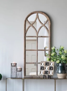 ABhouse法式复古实木装饰镜壁挂墙镜墙面客厅沙发背景墙轻奢挂件