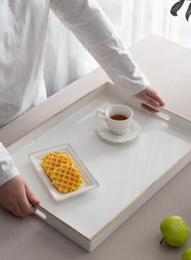 AB HOUSE出口美国样板房摆件彩色托盘首饰茶几装饰果盘零食收纳盘