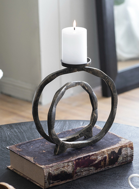 印度进口手工铝制金属大号烛台