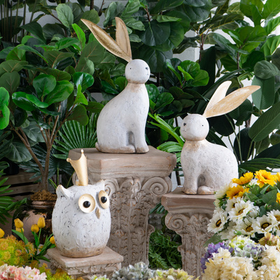 出口花园动物小品背篓小兔兔