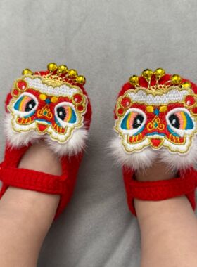 钩针编织婴儿鞋毛线材料包