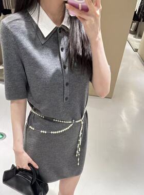 专柜 C女装 A字针织连衣裙双层领休闲通勤2026春季新品1323942001