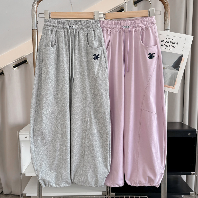 童装2026夏季新款女童木马绣花运动裤中大童超薄休闲长裤儿童卫裤