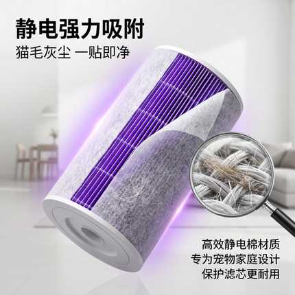 静电棉适配diy小米空气净化器滤芯宠物毛发过滤网静电强力吸附